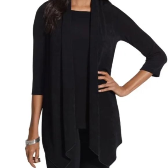 LIKE NEW! Chico's Travelers Non-Wrinkle Polished Open Cardigan Size 3 (16/18) - Picture 1 of 5